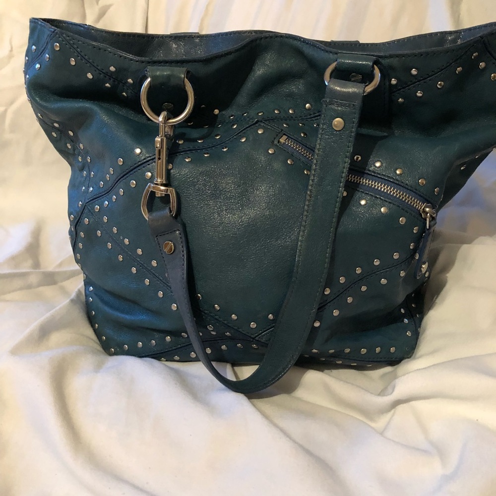 Michael Kors Teal Blue Studded Tote